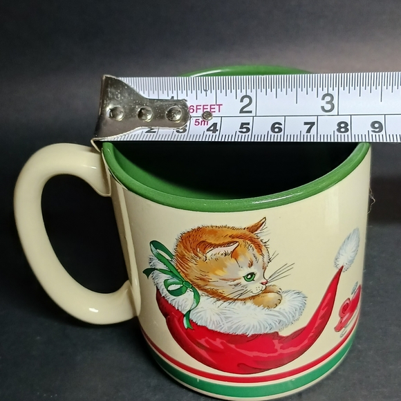 Vintage Potpourri Press Coffee Mug Christmas Kitten Cat In Santa Hat 1989 - Picture 6 of 6